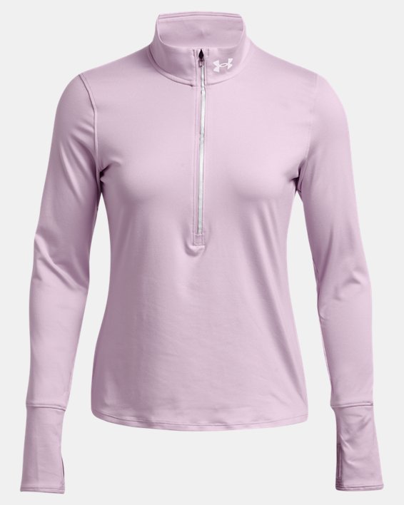 UA Qualifier Run Shirt mit ½ Zip für Damen, Purple, pdpMainDesktop image number 3